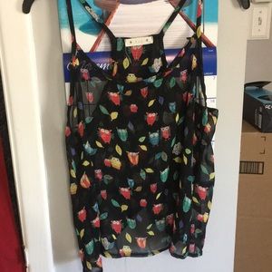 Black thin shirt with owls.